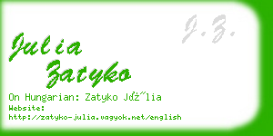 julia zatyko business card